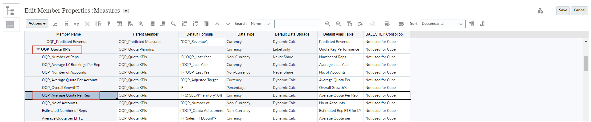 Select Average Quota